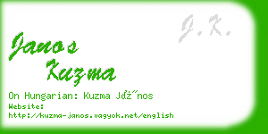 janos kuzma business card